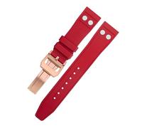 TPUOTI Correa suave para IWC Big Pilot Mark Portugieser, pulsera de 20mm, 21mm, 22mm, goma fluorada natural FKM con correa de reloj con remache(Red4,21MM)