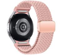 TPUOTI Correa trenzada sin huecos para Samsung Galaxy Watch 7 6 5 4 44mm 40mm/5 pro pulsera magnética para Galaxy watch6 watch4 classic 47 43(Pink sand,Watch 6 43mm)