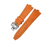 TPUOTI Correas de reloj de goma Fluoros de liberación rápida, 24x7mm, para Vacheron Constantin VC, correa de reloj con hebilla de tornillo en el extranjero(Orange)