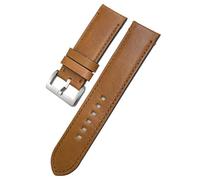 TPUOTI Correas de reloj de piel de vaca auténtica, 23mm, 22mm, para Zenith, Tudor, Black Bay, bronce, Blancpain, correa de reloj de cuero marrón hecha a mano(Brown silver,23mm)