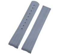 TPUOTI FKM - Correa de repuesto para reloj Seamaster 300 de 20 mm con extremo curvado de goma flúora y hebilla plegable de acero inoxidable, Silver Sharp Buckle, Ágata