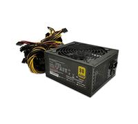 TPUOTI Fuente de alimentación de 2000 W Bitcoin Mining para PC, equipo de minería, 8 GPU ATX Ethereum Coin 12 V 4 pines Fuente de alimentación