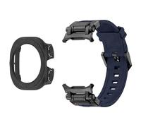 TPUOTI Funda con correa 2 en 1 para Samsung Galaxy Watch 7 Ultra 47mm pulsera de silicona funda protectora de pantalla para Galaxy Watch 7 Ultra WatchBands(Blue black)