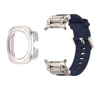 TPUOTI Funda con correa 2 en 1 para Samsung Galaxy Watch 7 Ultra 47mm pulsera de silicona funda protectora de pantalla para Galaxy Watch 7 Ultra WatchBands(Blue starlight)