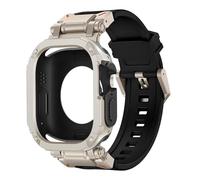 TPUOTI Funda con correa para Apple Watch Band Ultra 2, 49mm, 44mm, 45mm, funda protectora de TPU, pulsera de silicona para IWatch Series 9, 8, 7, 6, 5, 4 correas de reloj(Ti-Black,45mm)