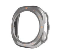 TPUOTI Funda de reloj para Samsung Galaxy Watch 7 Ultra 47mm, parachoques duro de PC sin película de pantalla para Galaxy Watch 7, accesorios de cubierta Ultra(Titanium-orange)