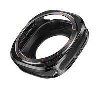 TPUOTI Funda protectora de Metal para Samsung Galaxy Watch Ultra, cubierta de aleación de aluminio de 47mm para SAMSUNG ULTRA 7, accesorios protectores de pantalla(Black orange)