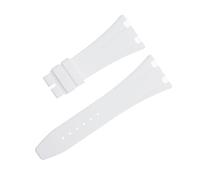 TPUOTI Goma FKM suave de 28mm para correa AP 26170 26176 25940 para pulseras con hebilla plegable para reloj Audemars Piguet(White)