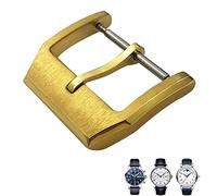 TPUOTI Hebilla de acero inoxidable 316L para IWC Pilot Mark Portugieser oro rosa goma cuero correa plegable cierre, Oro 3, 18 mm