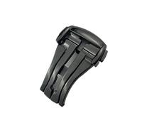 TPUOTI Hebilla de reloj de despliegue puntiagudo de 18 mm y 20 mm para correa de cuero de goma Omega, cierre de mariposa de acero inoxidable de oro rosa negro, Redonda Negra, 18 mm