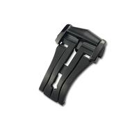 TPUOTI Hebilla de reloj desplegable, cierre plegable de 16mm, 18mm y 20mm para correa de cuero Omega, banda de goma, accesorios de acero negro y plateado 316L(Black style 2)