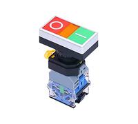 TPUOTI Interruptor momentáneo de 22 mm, 10 A, 440 V, 1 NO 1 NC, encendido y apagado, interruptor momentáneo, indicador de luz, voltaje de luz 110 V
