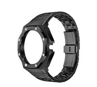 TPUOTI Kit de correa de modificación para HUAWEI GT Cyber Watch Case, correa de reloj, pulsera con bisel de acero inoxidable, pulsera de silicona de repuesto(Black)