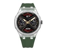 TPUOTI Kit de modificación de banda de caja de glaciar transparente para HUAWEI GT Cyber Watch pulsera de silicona para GT Cyber correas deportivas de goma(Dark green)