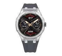 TPUOTI Kit de modificación de banda de caja de glaciar transparente para HUAWEI GT Cyber Watch pulsera de silicona para GT Cyber correas deportivas de goma(Gray)