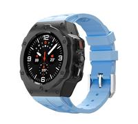TPUOTI Kit de modificación de lujo para Samsung Galaxy Watch Ultra 47 mm Caja de acero inoxidable Correa de silicona para correas de reloj de accesorios DIY Ultra 47 mm(Blue Black)