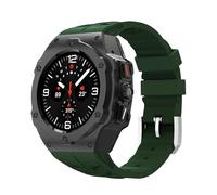 TPUOTI Kit de modificación de lujo para Samsung Galaxy Watch Ultra 47 mm Caja de acero inoxidable Correa de silicona para correas de reloj de accesorios DIY Ultra 47 mm(Green Black)
