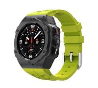 TPUOTI Kit de modificación de lujo para Samsung Galaxy Watch Ultra 47 mm Caja de acero inoxidable Correa de silicona para correas de reloj de accesorios DIY Ultra 47 mm(FluorGr Black)