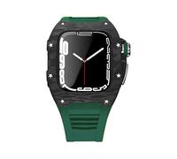 TPUOTI Kit Mod para Apple Watch 6 SE 5 4 de 44 mm, bisel de caja de fibra de carbono + correa de silicona de goma para iWatch Series 7 de 45 mm, 44mm For 6/5/4/SE, Ágata
