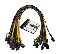 TPUOTI Kits de placa de conexión de módulo de alimentación con 12 piezas de 17 piezas de 18 AWG de 6 pines a 6+2 8 pines para tarjeta de video HP PSU de 1200 W y 750 W (dorado)