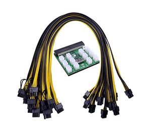 TPUOTI Kits de placa de conexión de módulo de alimentación con 12 piezas de 17 piezas de 18 AWG de 6 pines a 6+2 8 pines para tarjeta de video HP PSU de 1200 W y 750 W (naranja)