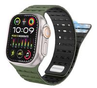TPUOTI Para Apple Watch Band 49 mm 45 mm 44 mm 42 mm Bandas para mujeres y hombres, correa deportiva de silicona magnética para iWatch SE SE2 y Series 9/8/7/6/5/4 Ultra 2/Ultra(Army Green Black)