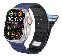 TPUOTI Para Apple Watch Band 49 mm 45 mm 44 mm 42 mm Bandas para mujeres y hombres, correa deportiva de silicona magnética para iWatch SE SE2 y Series 9/8/7/6/5/4 Ultra 2/Ultra(Dark Blue Black)