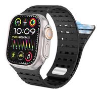 TPUOTI Para Apple Watch Band 49 mm 45 mm 44 mm 42 mm Bandas para mujeres y hombres, correa deportiva de silicona magnética para iWatch SE SE2 y Series 9/8/7/6/5/4 Ultra 2/Ultra(Black)