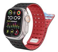 TPUOTI Para Apple Watch Band 49 mm 45 mm 44 mm 42 mm Bandas para mujeres y hombres, correa deportiva de silicona magnética para iWatch SE SE2 y Series 9/8/7/6/5/4 Ultra 2/Ultra(Black Red)