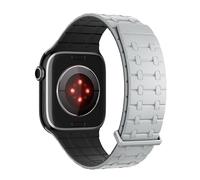 TPUOTI Para Apple Watch band 49mm 46mm 45mm 44mm 42mm correas de reloj magnéticas de silicona décima correa de silicona impermeable(Light Gray black,46mm)