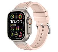 TPUOTI Para Apple Watch Band Ultra 2 49mm 45mm 44mm correa de goma Serie 10 9 8 7 6 5 4 3 2 1 SE con conector de Metal S10 46mm 42mm correas de reloj(J,42/4445mm)