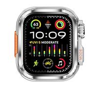 TPUOTI Para caja de reloj Apple Watch 44mm 45mm 46mm 42mm 49mm Caja de reloj de metal(Bright Silver,49mm)