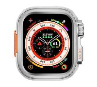 TPUOTI Para caja de reloj Apple Watch 44mm 45mm 46mm 42mm 49mm Caja de reloj de metal(Matt Silver,45mm)