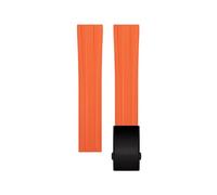 TPUOTI Para correa Omega 300 007 pulseras de reloj de buceo 20mm FKM caucho fluorado nueva correa de reloj 20mm, 21mm, 22mm, 18mm, 19mm(Orange Black Buckle,20mm)