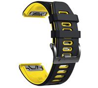 TPUOTI Para Fenix 8 Watch Band/Fenix 7 Watch Band/Fenix 5 Band Reemplazo de correa de reloj de silicona de 22 mm para Fenix 6 Pro/Fenix 5 Plus/Fenix 7 Pro(Black-Yellow)