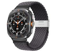 TPUOTI Para Galaxy Watch Ultra 47 mm Correas de reloj Nylon Elástico Trenzado Solo Loop Correa Pulsera(Space Grey)