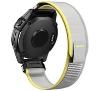 TPUOTI Para Garmin Fenix 7X/6X/5X Band, correas de nailon de fácil ajuste de 26mm para Garmin Fenix 3/5X Plus/6X Pro/Tactix Delta/Enduro 2 bandas(Yellow/White)