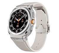 TPUOTI Para Samsung Galaxy Watch Ultra Correa 47mm Accesorios Fluororubber pulsera deportiva para Galaxy Watch 7 Ultra correas de reloj(Starlight)