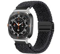 TPUOTI Para Samsung Galaxy Watch Ultra Correa 47mm accesorios magnético Nylon trenzado pulsera deportiva Correa Galaxy Watch 7 Ultra Band(Black GraB)