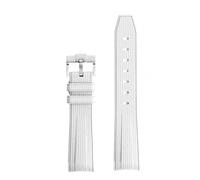 TPUOTI Para Swatch X Omega Moonswatch para Seamaster 300 interfaz curva hombres mujeres calidad reemplazar correa de reloj 20mm(White silver)
