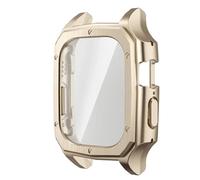 TPUOTI Película templada de cubierta de PC para Apple Watch Ultra 1 2, carcasa de 49mm, Protector de carcasa de marco de parachoques para IWatch Series 8 Ultra 49mm(Light Gold)