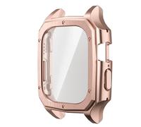 TPUOTI Película templada de cubierta de PC para Apple Watch Ultra 1 2, carcasa de 49mm, Protector de carcasa de marco de parachoques para IWatch Series 8 Ultra 49mm(Rose Gold)