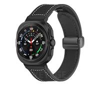 TPUOTI Pulsera de silicona de cuero para Samsung Galaxy Watch Ultra 47mm banda magnética Correa deportiva para reloj ULTRA7 47mm sin espacios(Blue Pink)