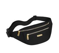 TPUOTI Riñoneras para mujer, Oxford, color ocio, bandolera, bandolera, bolsas de pecho, bolsas de mensajero con cinturón a juego, Black, Talla única