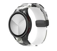 TPUOTI Silicone Strap for Samsung Watch 4/5/6 40 44mm 5 Pro 45mm Band Magnetic Buckle Galaxy Watch 4/6Classic 42 43MM 46 47MM Watchbands(Camo white,Watch 5Pro 45mm)