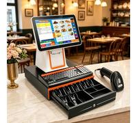 Tpv Comercio Para Restaurantes Y Comercios, Caja Registradora Táctil De 15,6" Con Cajón Portamonedas, Escáner De Códigos De Barras E Impresora Térmica Integrada, i5 8GB RAM 128GB SSD White