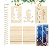 TPVUPC Elf Stencil Huellas, Plantilla de Gnomo Navidena, Elfo Plantilla Ventana, Plantilla Huellas Elfo Navidad, Plantilla Huella de Gnomo con Escalera de Cuerda, Plantilla de gnomo Reutilizable