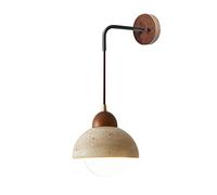 TPWEWRX Dormitorio moderno Lámpara de pared de piedra de madera maciza Apliques de pared Homestay Aplique de Pared de cabecera Lámpara de pared de la sala de estar Pasillo Luz de pared (B)