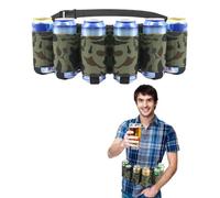 TPZORJX 1 cinturón de cerveza, 6 portabotellas o porta latas de cerveza, cinturón portátil, ajustable portabotellas de cerveza cinturón de vino, para camping,despedidas de soltero(camuflaje verde)