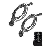 TPZORJX 1 Pares Cordones Sin Atar, Cordones Elásticos con cierre rápido, fáciles de colocar, Talla única Para Adultos y Niños(Negro)